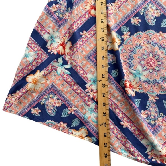 J Jill Plus Top Women's 3X Floral Scarf Print Tank Boho Beach Summer Casual - Picture 8 of 14